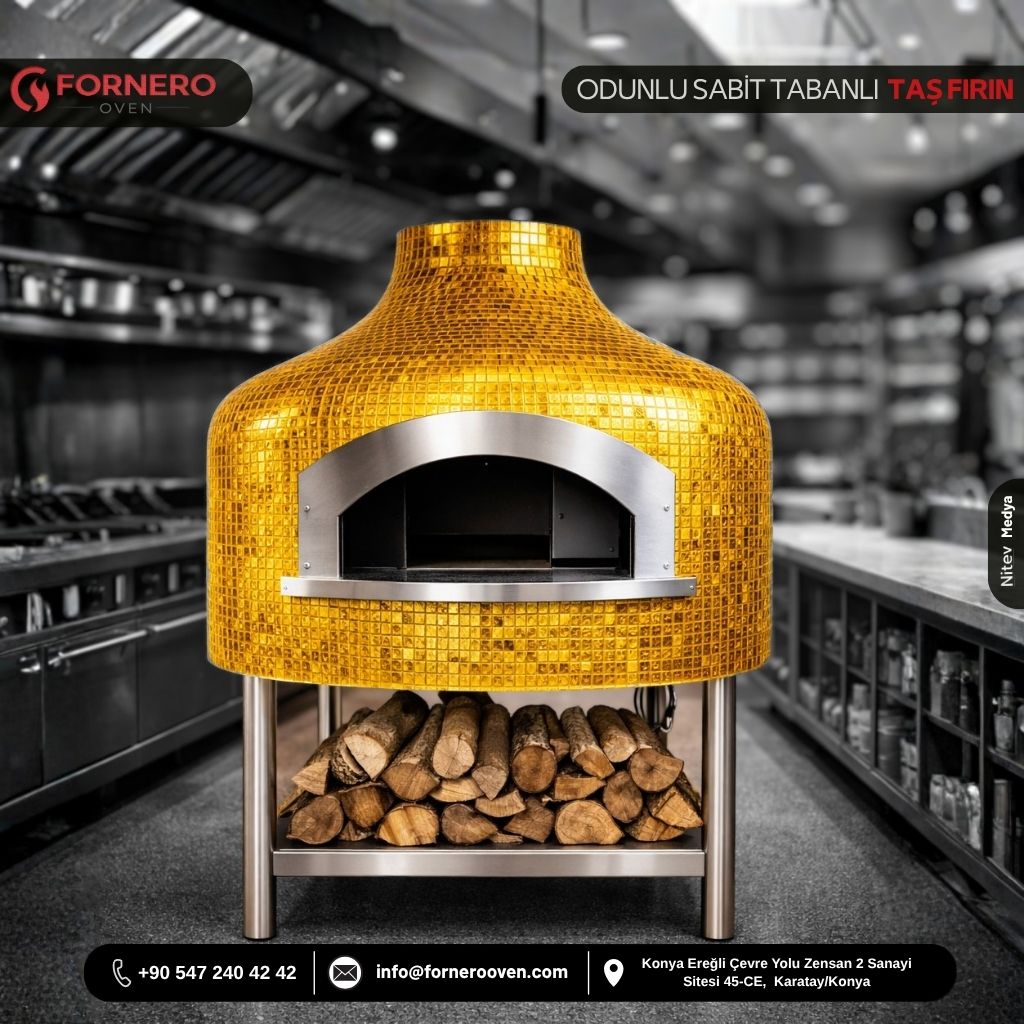 Dekoratif Taş Pizza Fırını | Odunlu Sabit Tabanlı  Fırın – Fornero
